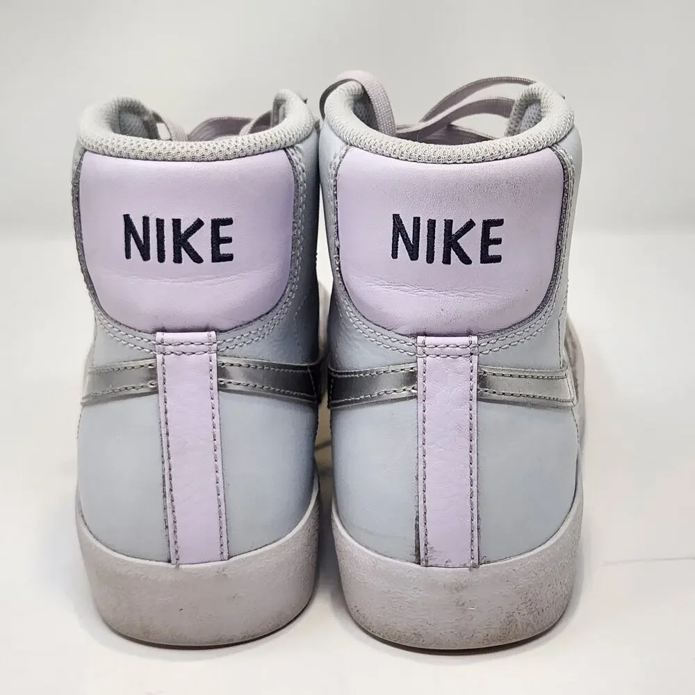 Nike Blazer Mid 77 GS Platinum Grape Silver Sneakers Big Kid Size 6.5Y Leather